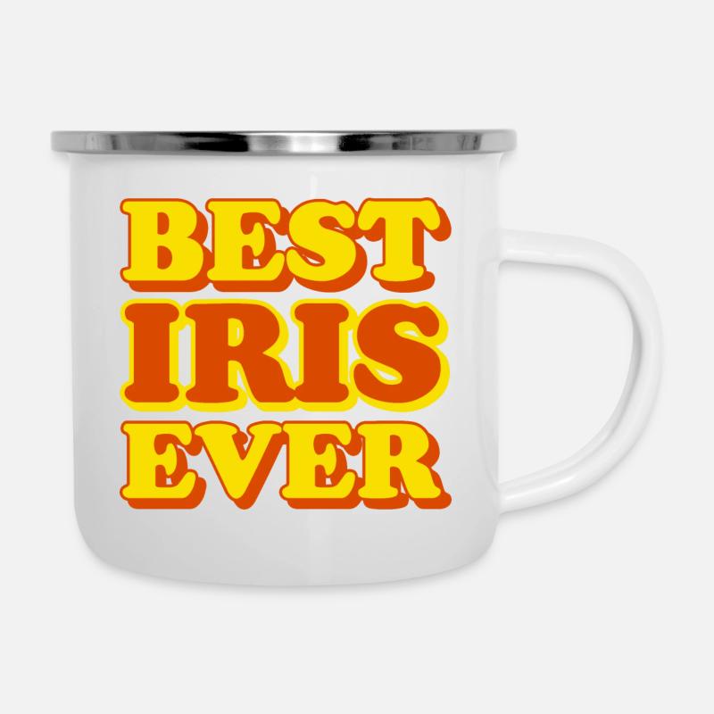 Drôle de cadeau avec prénom Iris - Tasse émaillée - blanc