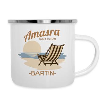 Amasra-Sonnenuntergang: Entspannung am Strand - Emaille-Tasse - Weiß - Rechts