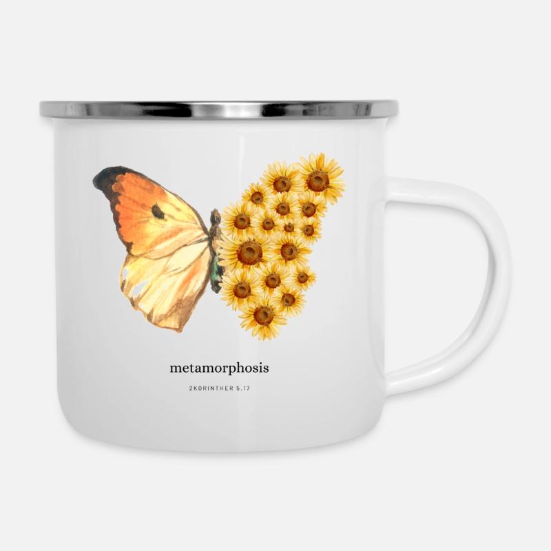Métamorphose - Tasse émaillée - blanc