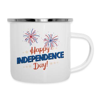 4 of july, happy independence day - Camper Mug - white - Right