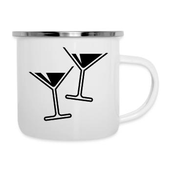 2 Cocktail Glasses / Martini / Cheers – (Black) - Camper Mug - white - Right
