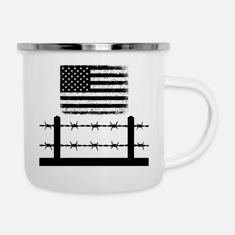 Barbed Wire America - Camper Mug - white