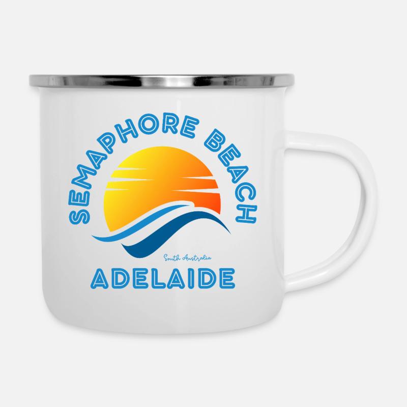 Semaphore Beach Adelaide Sunset - Camper Mug - white