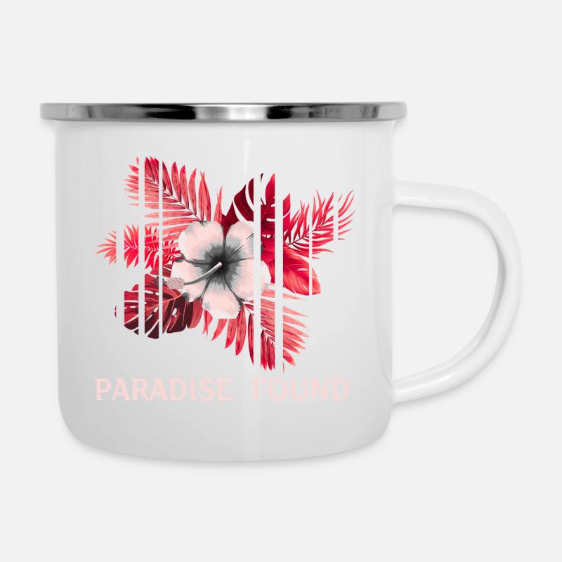 Paradise Found Tropical Hibiscus - Camper Mug - white