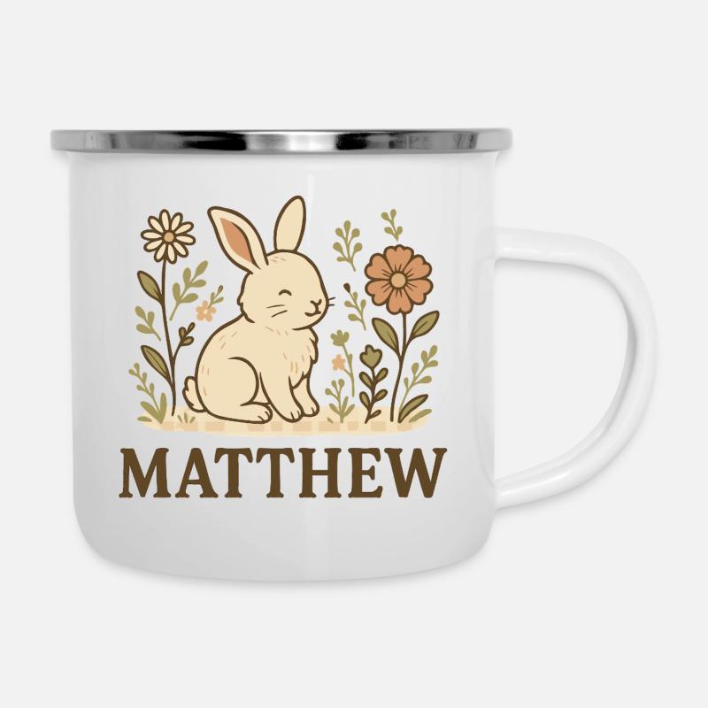 Matthew - Emaille-Tasse - Weiß