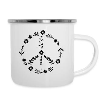 Peace sign flowers and leaves - Camper Mug - white - Right