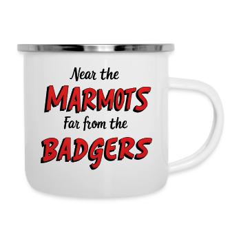 near marmots, far from badgers - Camper Mug - white - Right