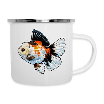 Grade Tricolor Oranda Poisson rouge de haute qualité - Tasse émaillée - blanc - Droite