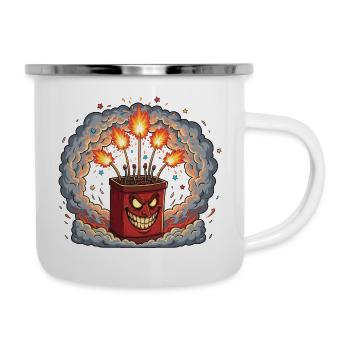 Grimmiger Feuerkasten Knallknaller - Emaille-Tasse - Weiß - Rechts