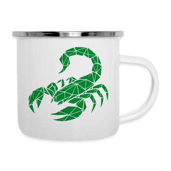 Skorpion – Kraft & Geheimnis - Emaille-Tasse - Weiß - Rechts