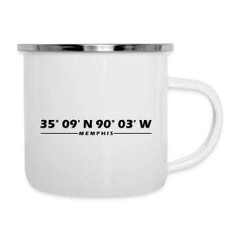 Memphis Koordinaten - Emaille-Tasse - Weiß - Rechts