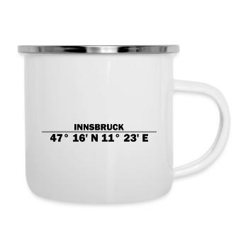 Innsbruck Koordinaten - Emaille-Tasse - Weiß - Rechts