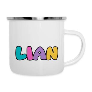Name - Lian - Emaille-Tasse - Weiß - Rechts
