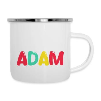 Name - Adam - Emaille-Tasse - Weiß - Rechts