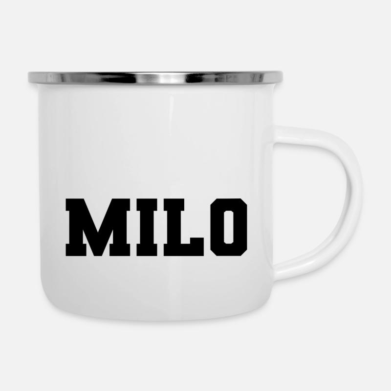Nom - Milo - Tasse émaillée - blanc