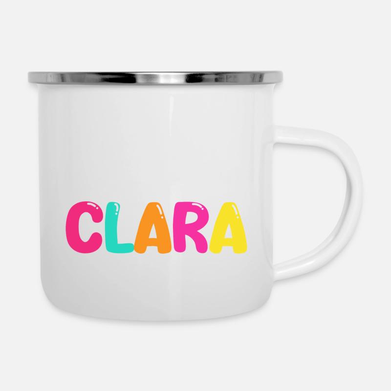 Nom - Clara - Tasse émaillée - blanc
