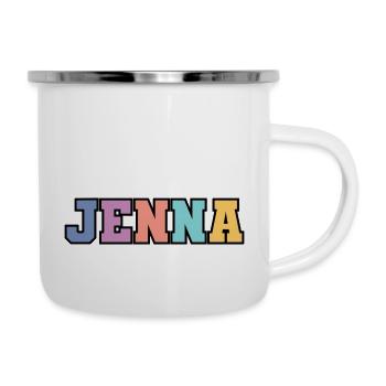 Nom - Jenna - Tasse émaillée - blanc - Droite