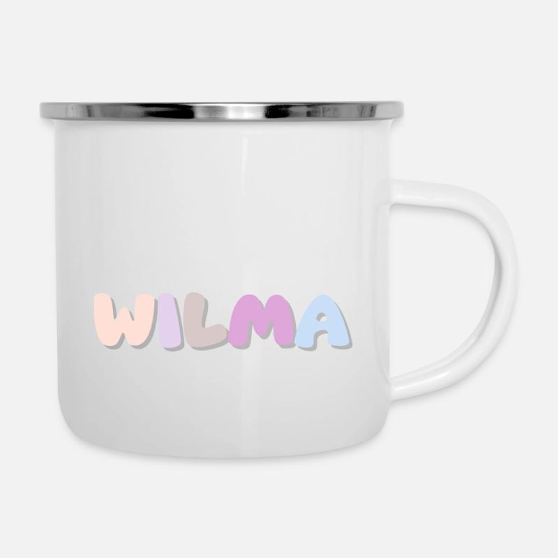 Name - Wilma - Emaille-Tasse - Weiß