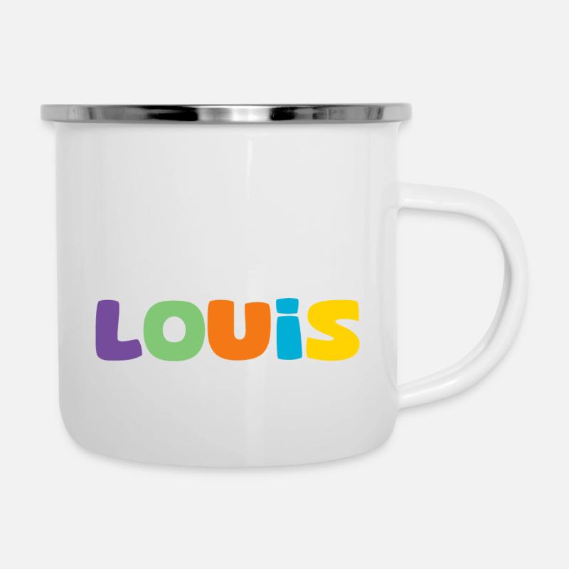 Name - Louis - Emaille-Tasse - Weiß