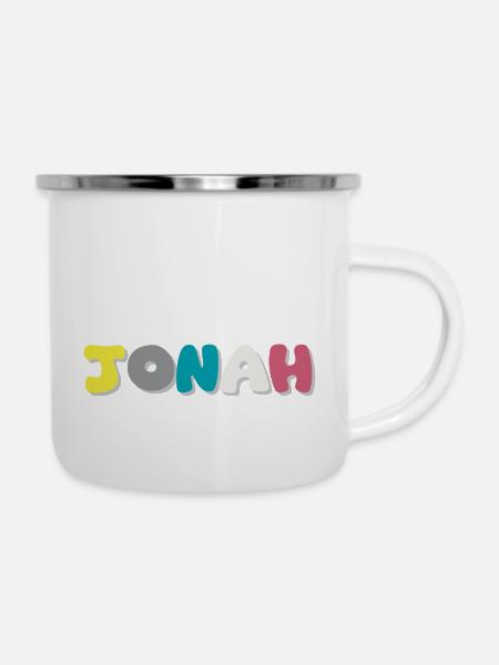 Name - Jonah - Emaille-Tasse - Weiß