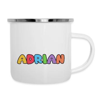 Nom - Adrian - Tasse émaillée - blanc - Droite