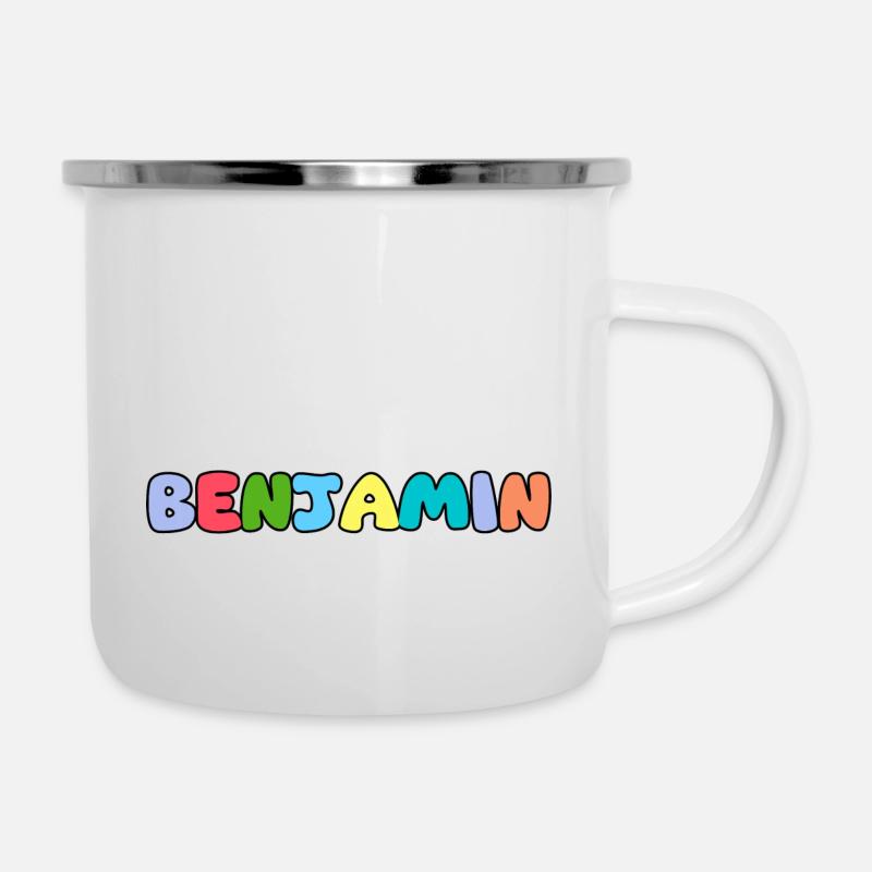 Nom - Benjamin - Tasse émaillée - blanc