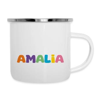Name - Amalia - Emaille-Tasse - Weiß - Rechts
