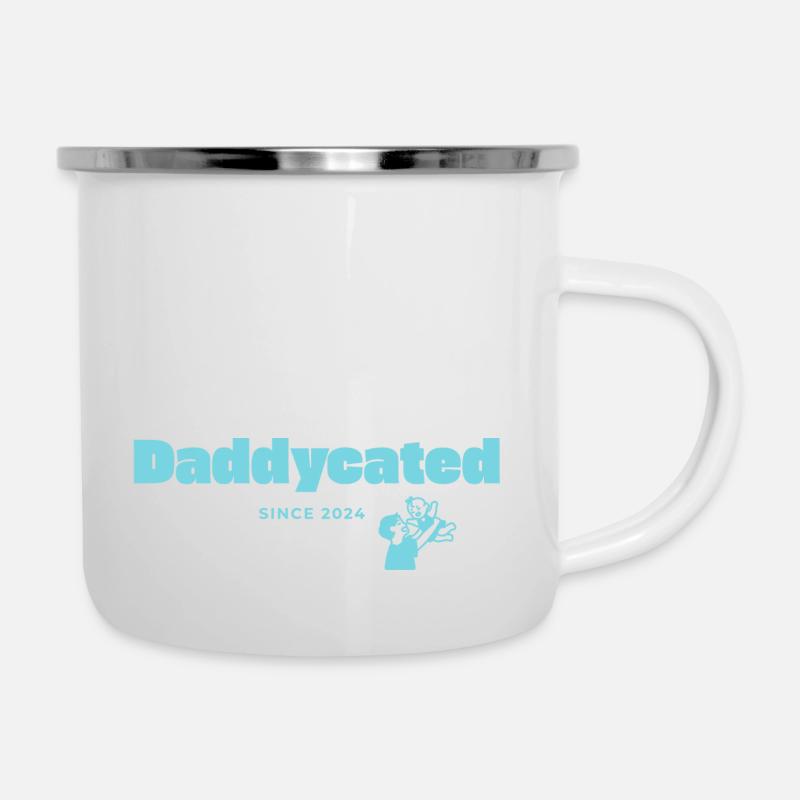 Daddycated since 2024 - Emaille-Tasse - Weiß