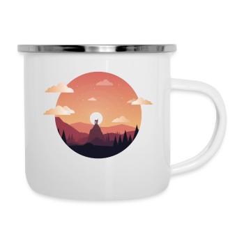 Landscape Art - Emaille-Tasse - Weiß - Rechts