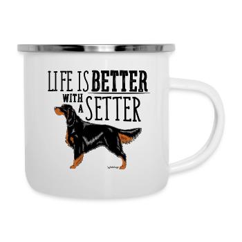 Gordon Setter Besser - Emaille-Tasse - Weiß - Rechts