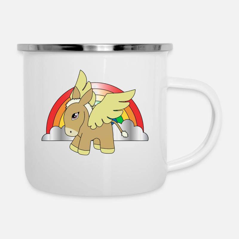 licorne licorne fées princesse fée elfe - Tasse émaillée - blanc