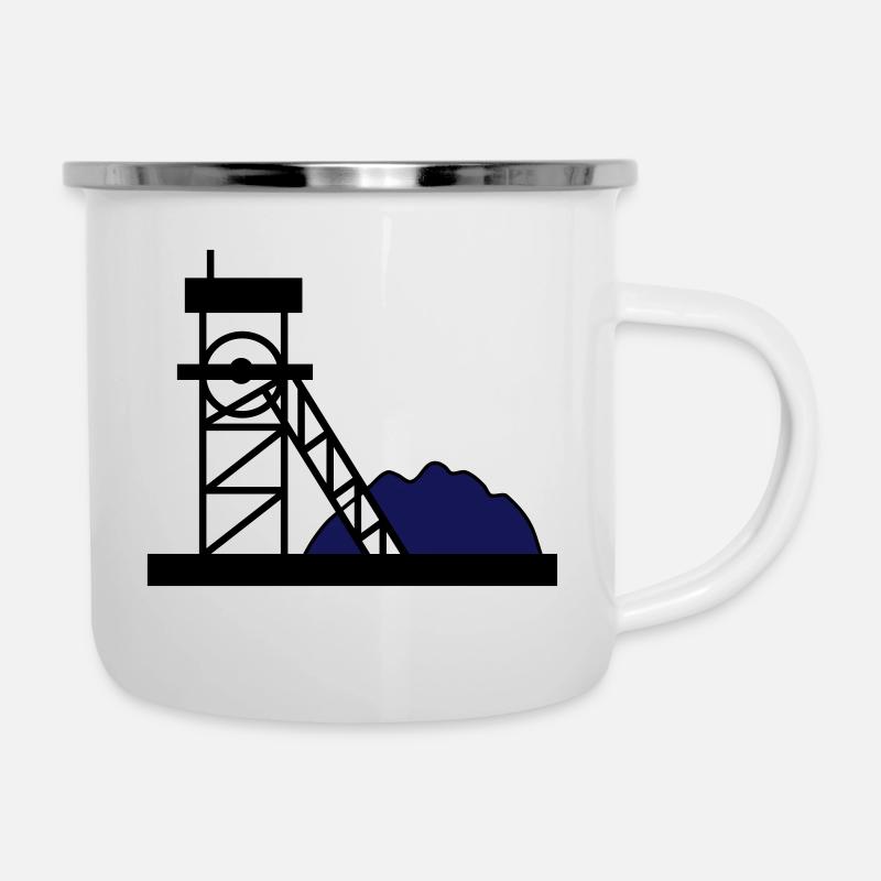 Charbon travail idée mine cadeau mine Hobby - Tasse émaillée - blanc