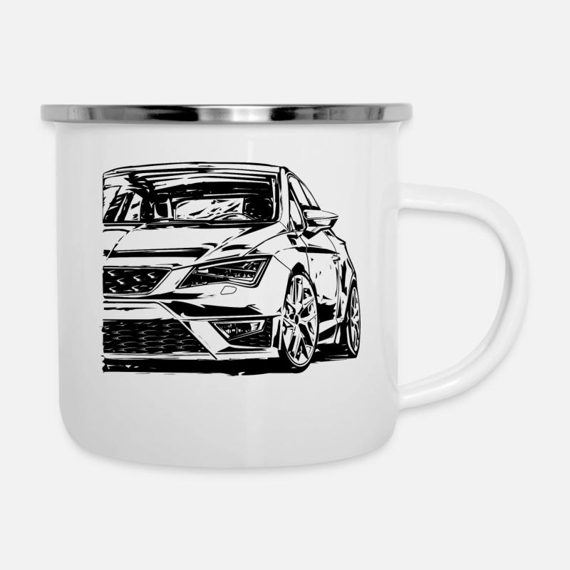 Leon 5F FR Dirty - Emaille-Tasse - Weiß