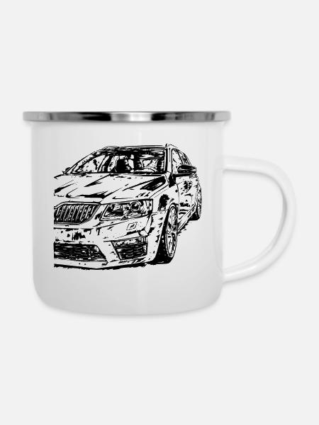 Octavia 3 RS Dirty - Emaille-Tasse - Weiß