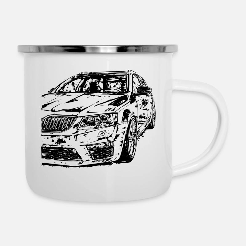 Octavia 3 RS Dirty - Emaille-Tasse - Weiß