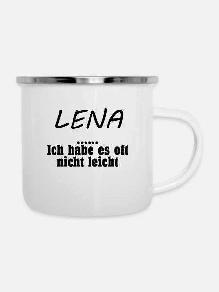 Lena - Emaille-Tasse - Weiß