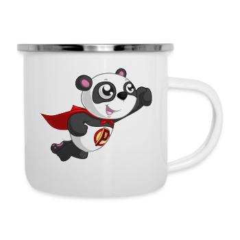 Panda super-héros - Tasse émaillée - blanc - Droite