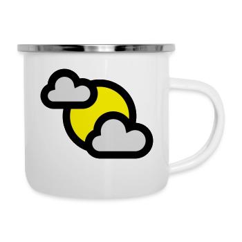 Icône météo ou icône partiellement couverte - Tasse émaillée - blanc - Droite