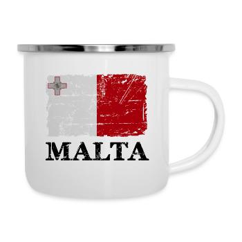 Malta - Flagge - Banner - Fahne - Flag - Emaille-Tasse - Weiß - Rechts