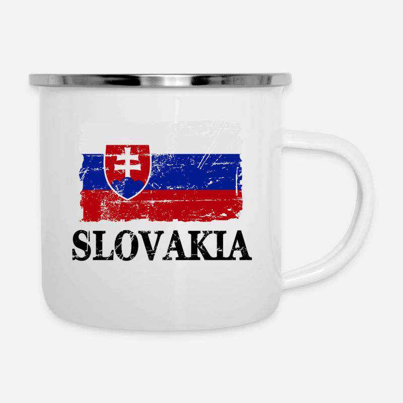 Slovaquie - drapeau - bannière - drapeau - drapeau - Tasse émaillée - blanc