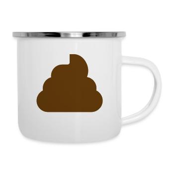Scheiße - Emaille-Tasse - Weiß - Rechts