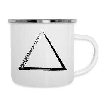 Triangle Grunge Shape Tribal Symbol - Camper Mug - white - Right