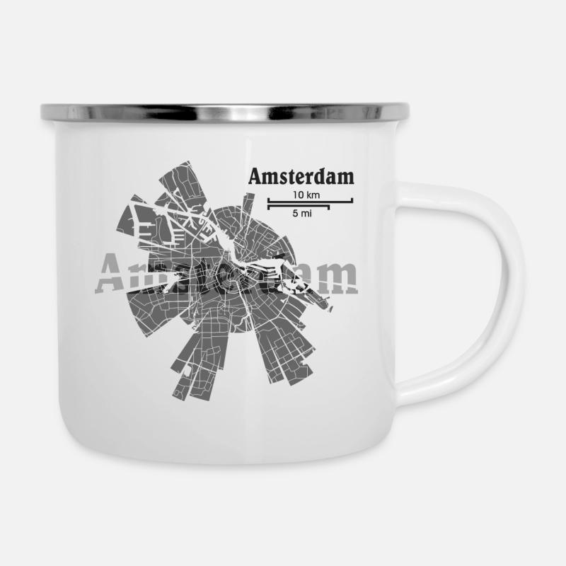 Amsterdam Map - Camper Mug - white