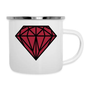 Diamant - Emaille-Tasse - Weiß - Rechts