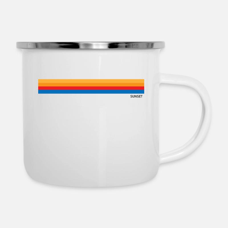 Sunset - Emaille-Tasse - Weiß