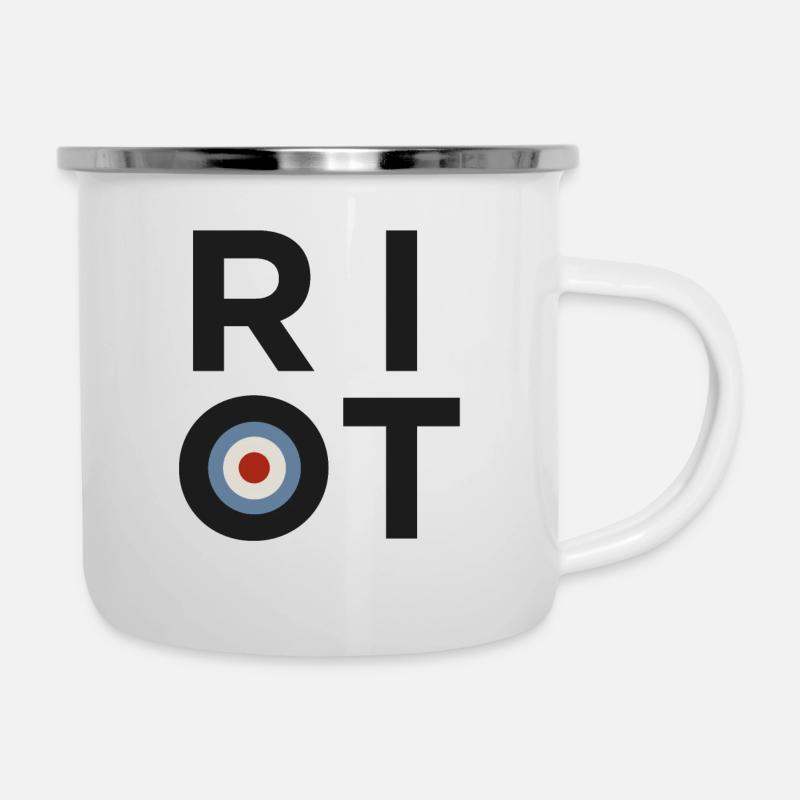 Mod Aufruhr - Emaille-Tasse - Weiß