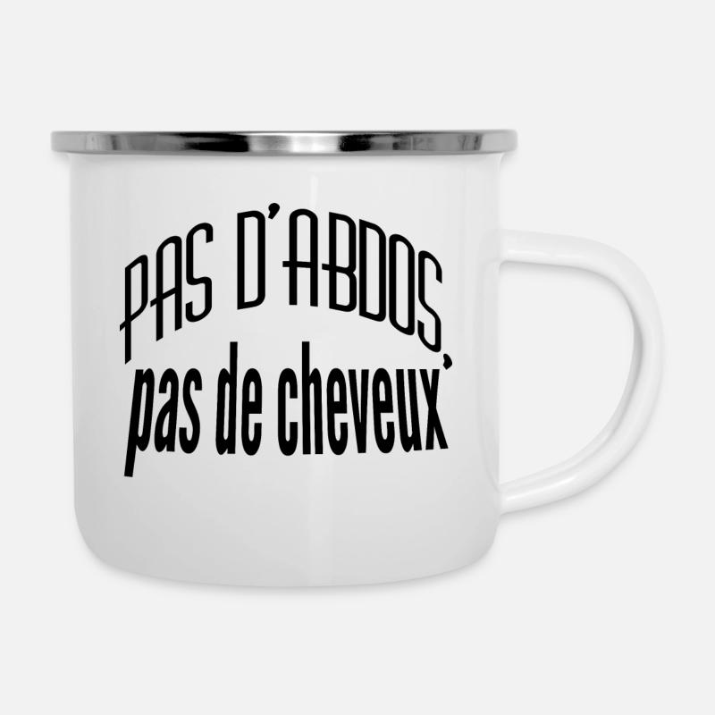 no abs, no hair - Camper Mug - white