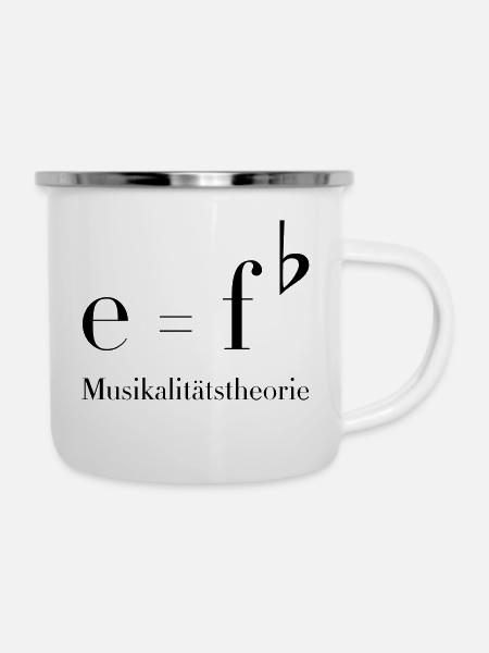 Musiktheorie - Emaille-Tasse - Weiß