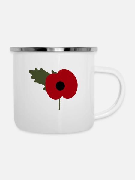 british legion poppy day - Emaille-Tasse - Weiß