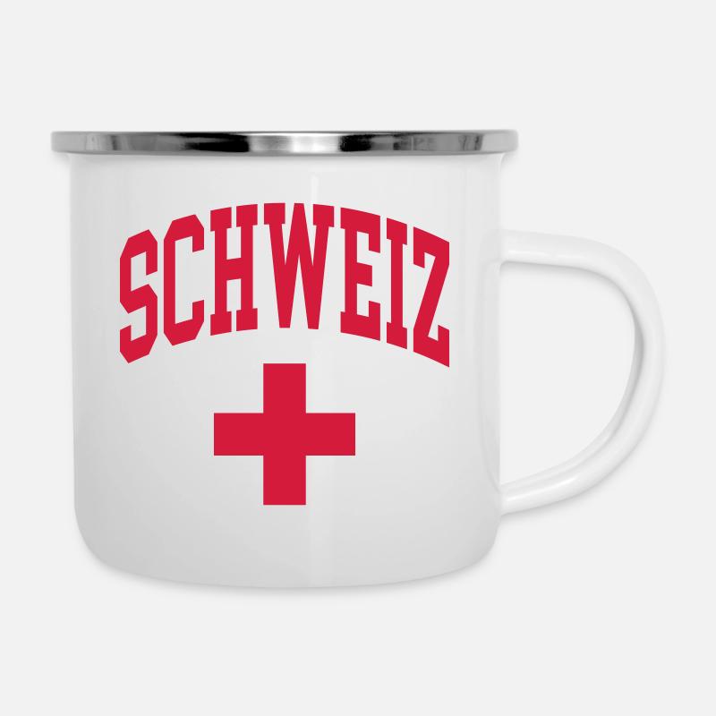 Schweiz - Emaille-Tasse - Weiß